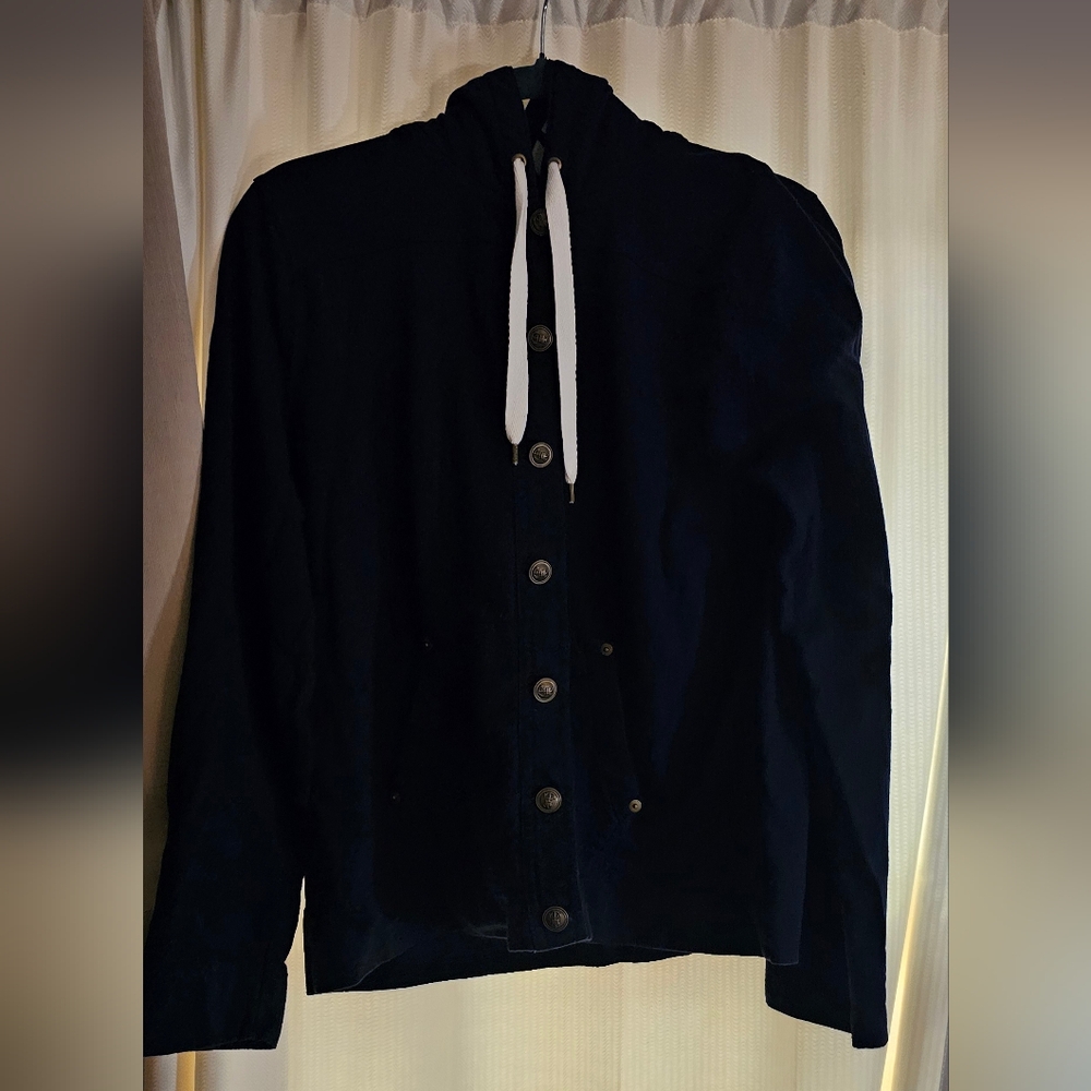 Ralph Lauren Navy Button Up Sweatshirt XL